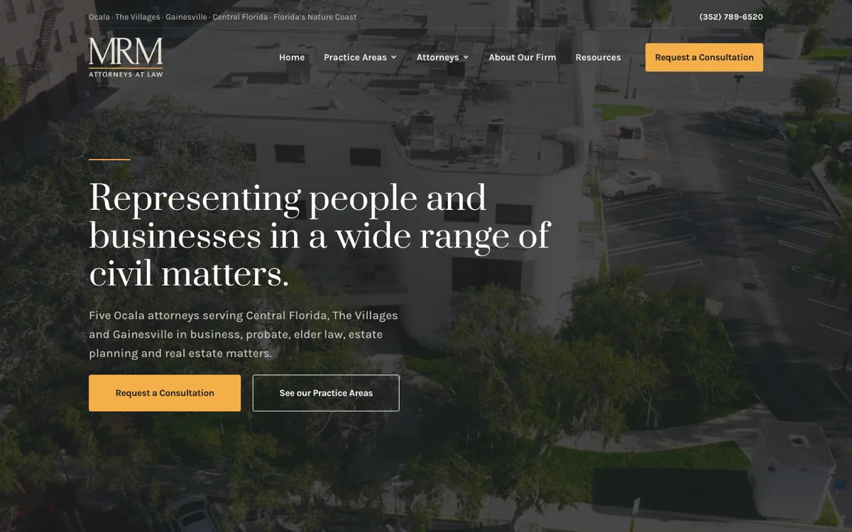 McGraw, Rauba & Mutarelli website homepage designed by GrowthHouse Digital