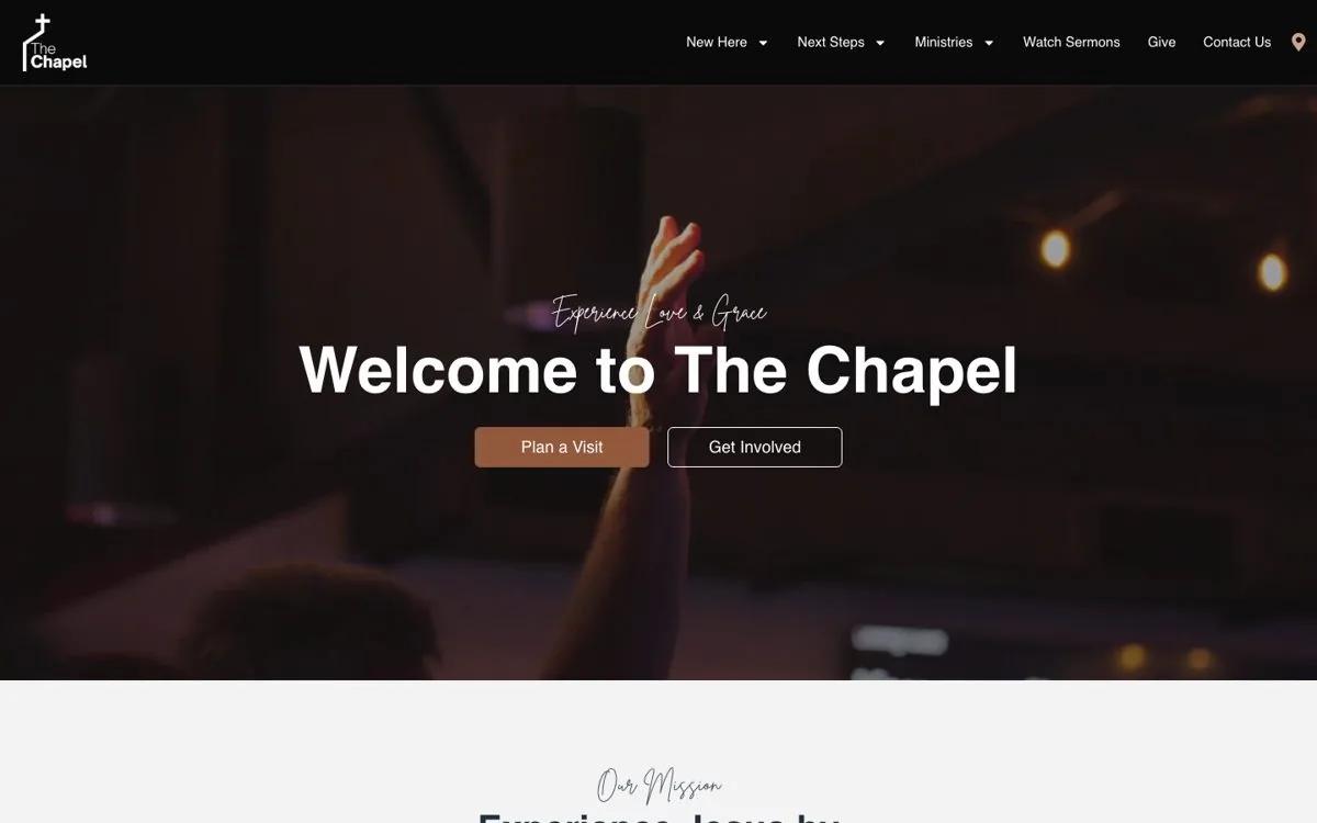 The Chapel Ocala website homepage designed by GrowthHouse Digital