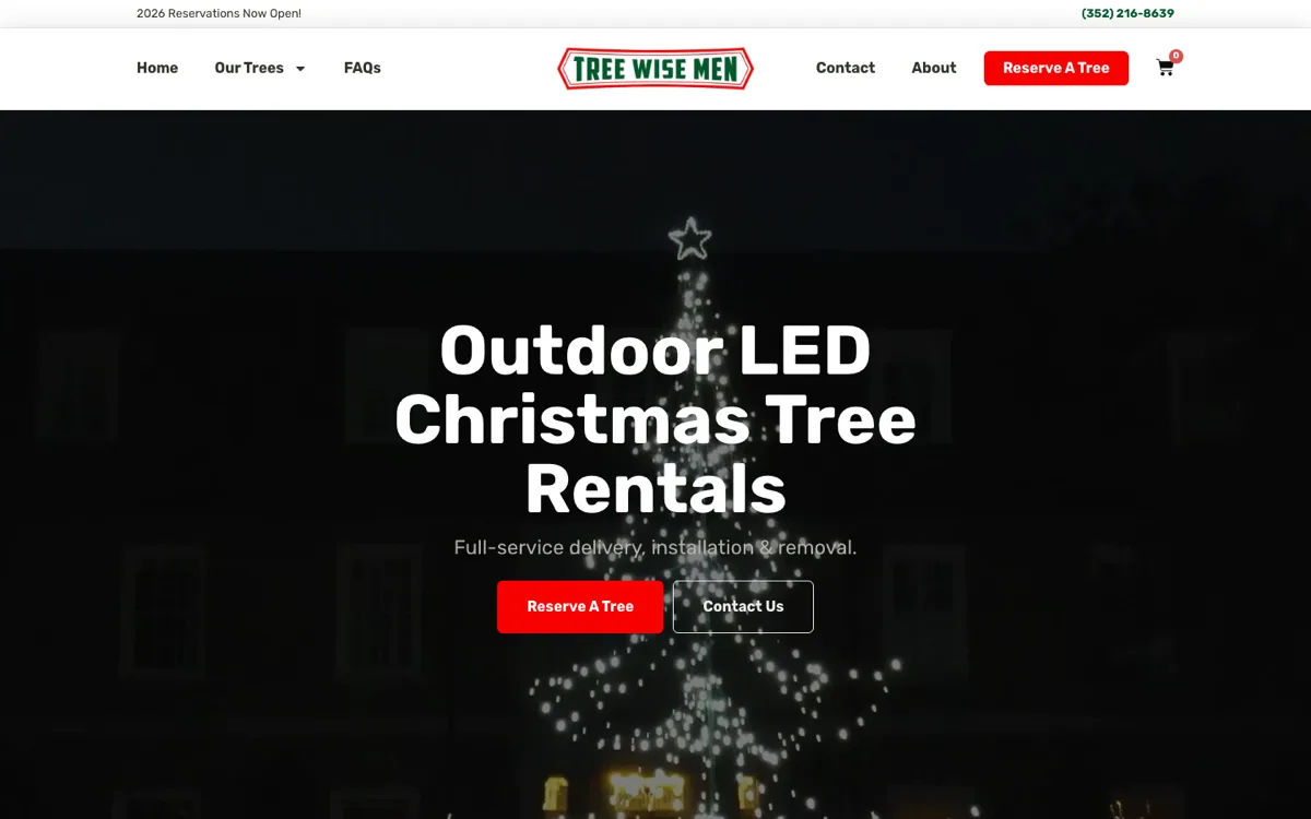 Tree Wise Men website homepage designed by GrowthHouse Digital