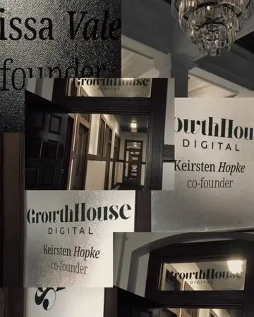 GrowthHouse Digital office doors lettered for co-founders Keirsten Hopke and Carissa Vale