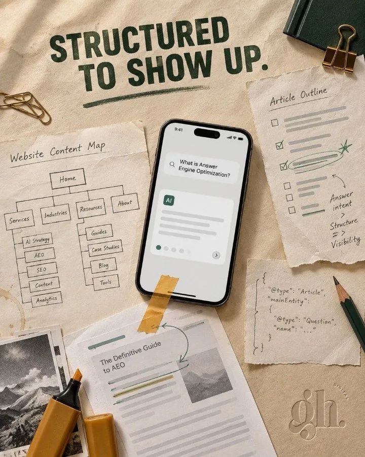 Website content map and article outline for SEO that ranks and shows up in AI answers