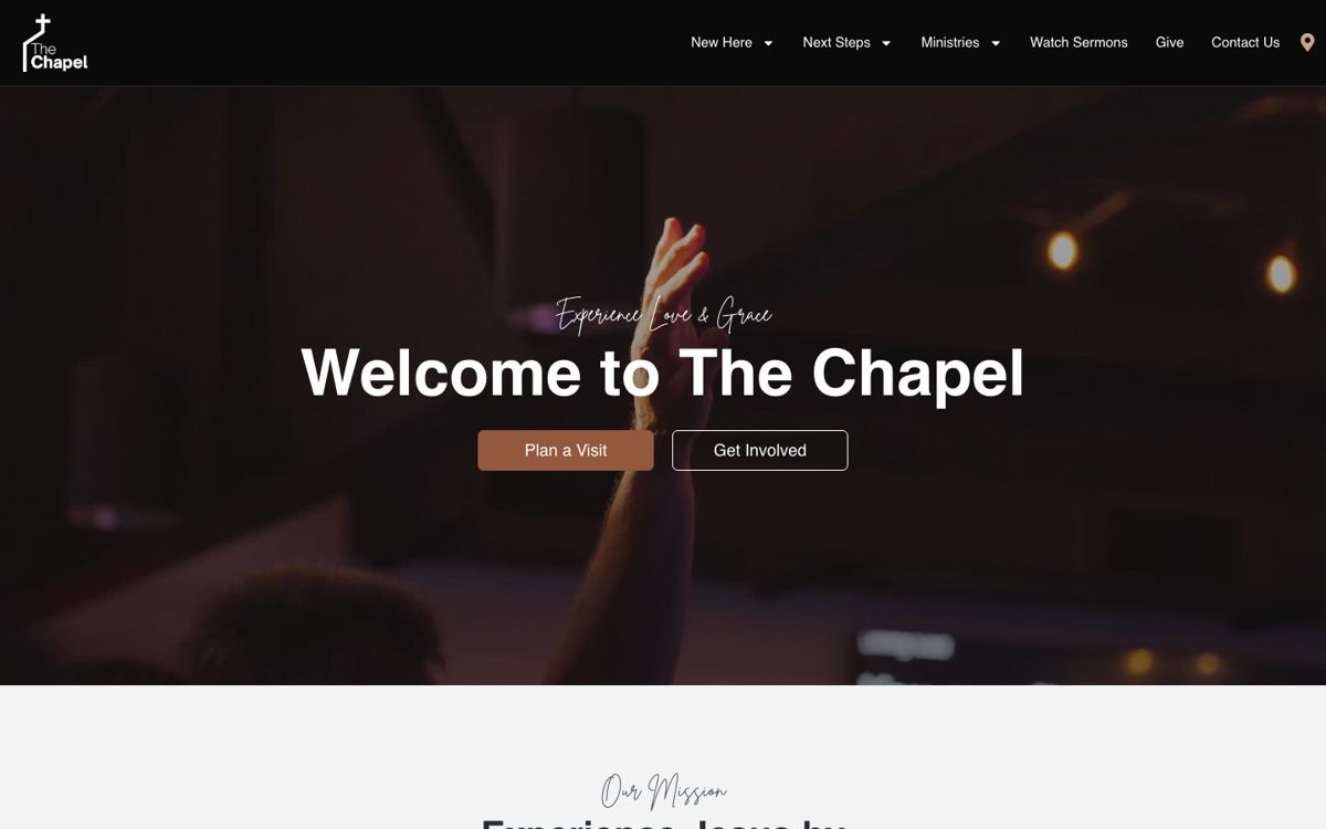 The Chapel Ocala website homepage designed by GrowthHouse Digital