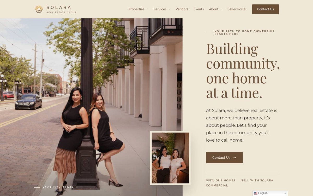 Solara Real Estate Group website homepage designed by GrowthHouse Digital