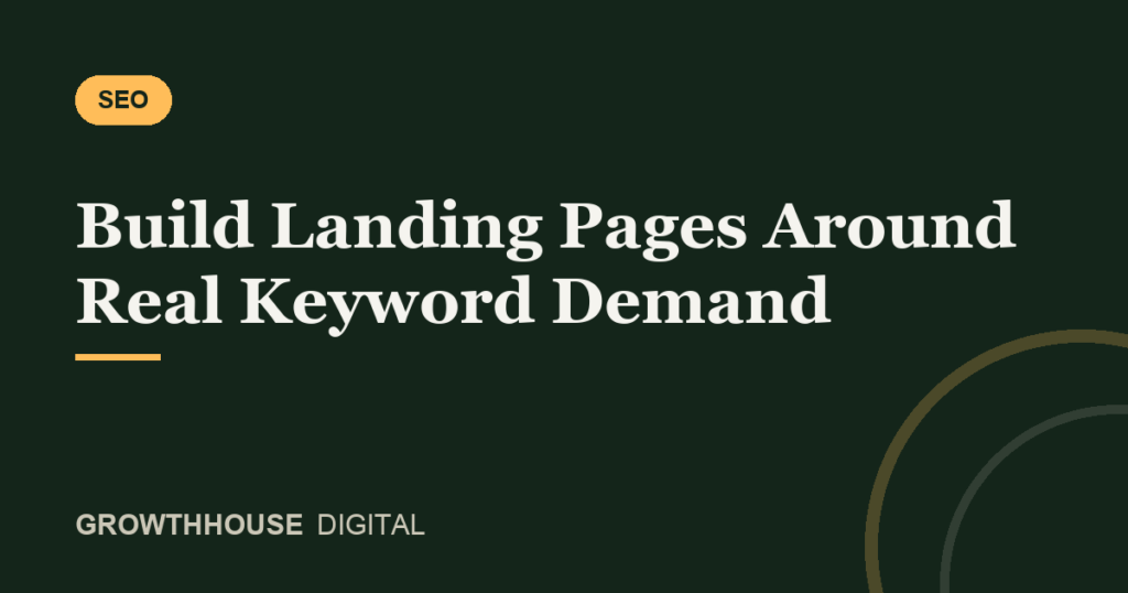 GrowthHouse Digital, Build Landing Pages Around Real Keyword Demand