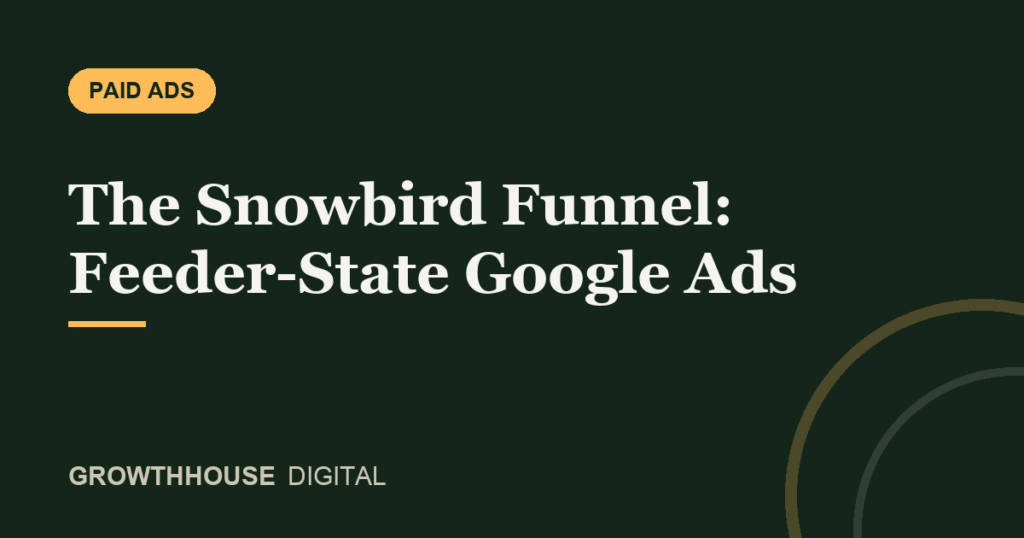 GrowthHouse Digital, The Snowbird Funnel: Feeder-State Google Ads